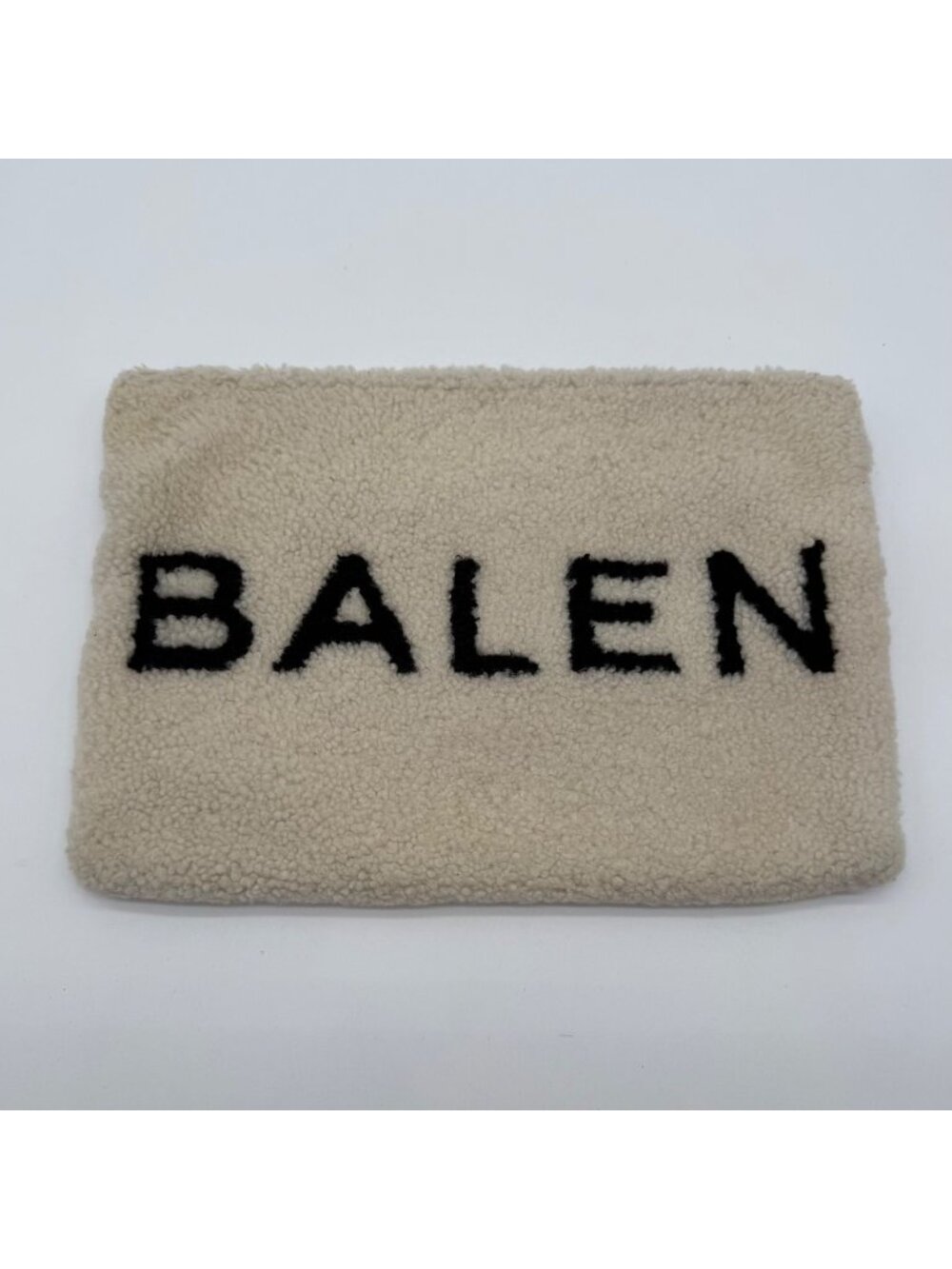 Balenciaga Clutch Pouch Fur Fleece Beige Shearling